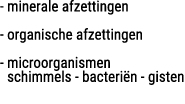  minerale afzettingen organische afzettingen microorganismen schimmels bacteri n gisten