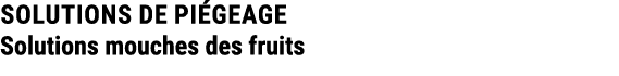 SOLUTIONS DE PI GEAGE Solutions mouches des fruits 