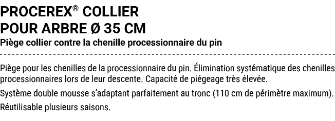 PROCEREX® COLLIER POUR ARBRE  35 CM Pi ge collier contre la chenille processionnaire du pin Pi ge pour les chenilles...
