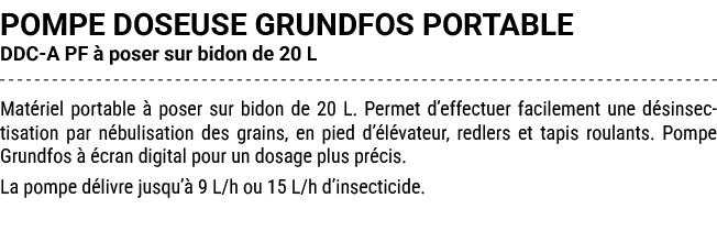 POMPE DOSEUSE GRUNDFOS PORTABLE DDC A PF  poser sur bidon de 20 L Mat riel portable   poser sur bidon de 20 L. Perme...