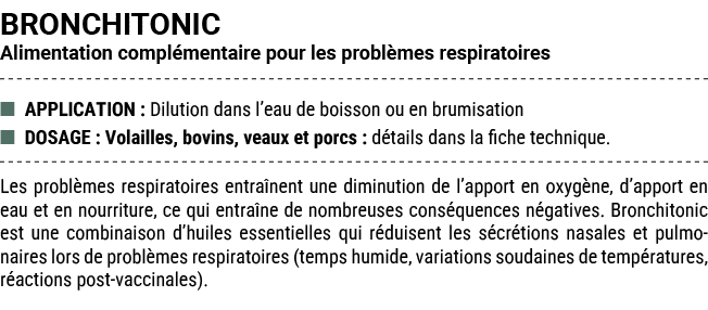 BRONCHITONIC Alimentation compl mentaire pour les probl mes respiratoires ■ APPLICATION : Dilution dans l’eau de bois...