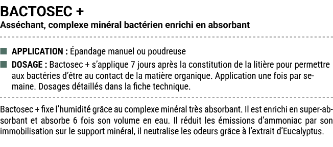 BACTOSEC + Ass chant, complexe min ral bact rien enrichi en absorbant ■ APPLICATION : pandage manuel ou poudreuse ■ ...