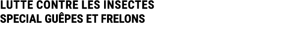 LUTTE CONTRE LES INSECTES SPECIAL GU PES ET FRELONS
