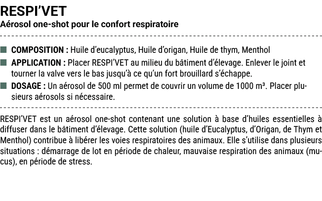 RESPI’VET A rosol one shot pour le confort respiratoire ■ COMPOSITION : Huile d’eucalyptus, Huile d’origan, Huile de ...