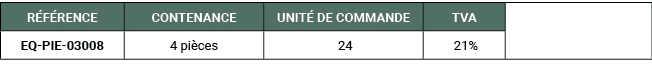 R F RENCE,CONTENANCE,UNIT DE COMMANDE,TVA,,EQ PIE 03008,4 pi ces, 24, 21%