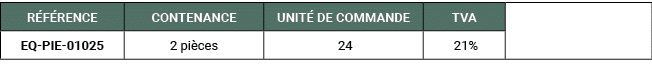 R F RENCE,CONTENANCE,UNIT DE COMMANDE,TVA,,EQ PIE 01025,2 pi ces, 24, 21%
