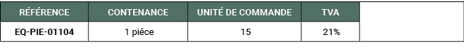 R F RENCE,CONTENANCE,UNIT DE COMMANDE,TVA,,EQ PIE 01104, 1 pi ce, 15, 21%