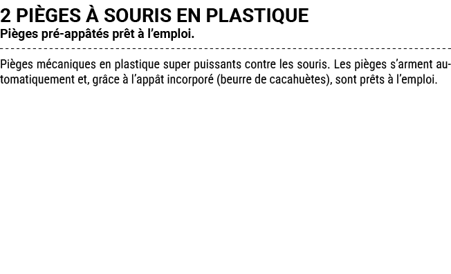 2 PI GES  SOURIS EN PLASTIQUE Pi ges pr  app t s pr t   l’emploi. Pi ges m caniques en plastique super puissants con...