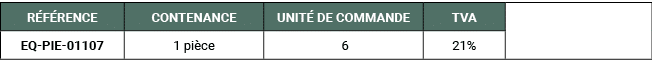 R F RENCE,CONTENANCE,UNIT DE COMMANDE,TVA,,EQ PIE 01107,1 pi ce, 6,21%