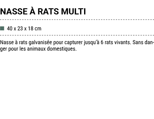 NASSE  RATS MULTI ■ 40 x 23 x 18 cm Nasse   rats galvanis e pour capturer jusqu’  6 rats vivants. Sans danger pour l...