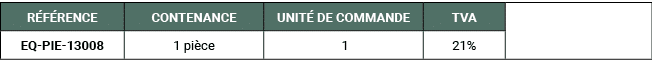R F RENCE,CONTENANCE,UNIT DE COMMANDE,TVA,,EQ PIE 13008,1 pi ce, 1,21%
