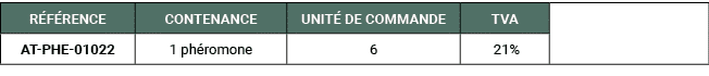 R F RENCE,CONTENANCE,UNIT DE COMMANDE,TVA,,AT PHE 01022,1 ph romone,6, 21%