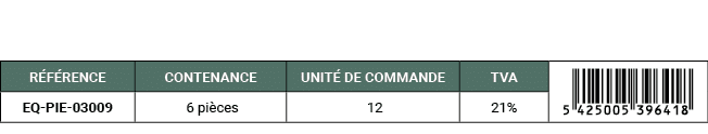 R F RENCE,CONTENANCE,UNIT DE COMMANDE,TVA,￼,EQ PIE 03009, 6 pi ces, 12,21%