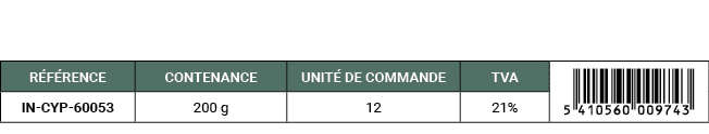 R F RENCE,CONTENANCE,UNIT DE COMMANDE,TVA,￼,IN CYP 60053,200 g,12,21%