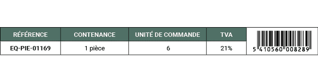 R F RENCE,CONTENANCE,UNIT DE COMMANDE,TVA,￼,EQ PIE 01169,1 pi ce, 6,21%