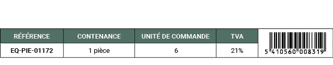 R F RENCE,CONTENANCE,UNIT DE COMMANDE,TVA,￼,EQ PIE 01172,1 pi ce, 6,21%