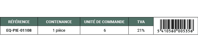 R F RENCE,CONTENANCE,UNIT DE COMMANDE,TVA,￼,EQ PIE 01108,1 pi ce, 6,21%
