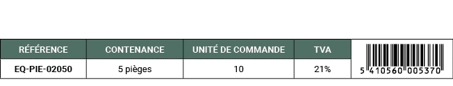 R F RENCE,CONTENANCE,UNIT DE COMMANDE,TVA,￼,EQ PIE 02050,5 pi ges,10,21%