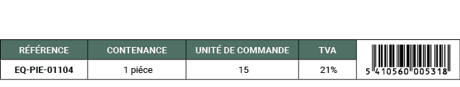 R F RENCE,CONTENANCE,UNIT DE COMMANDE,TVA,￼,EQ PIE 01104, 1 pi ce, 15, 21%