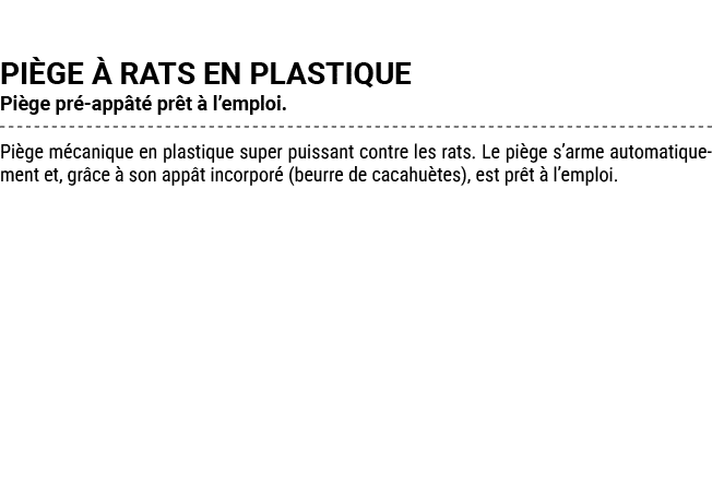 PI GE  RATS EN PLASTIQUE Pi ge pr  app t  pr t   l’emploi. Pi ge m canique en plastique super puissant contre les ra...