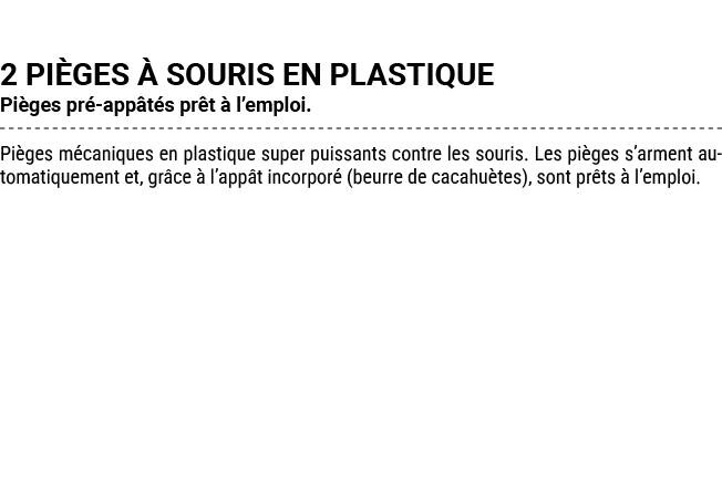 2 PI GES  SOURIS EN PLASTIQUE Pi ges pr  app t s pr t   l’emploi. Pi ges m caniques en plastique super puissants con...