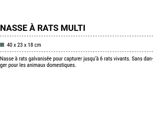 NASSE  RATS MULTI ■ 40 x 23 x 18 cm Nasse   rats galvanis e pour capturer jusqu’  6 rats vivants. Sans danger pour l...