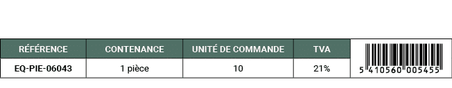 R F RENCE,CONTENANCE,UNIT DE COMMANDE,TVA,￼,EQ PIE 06043,1 pi ce,10,21%