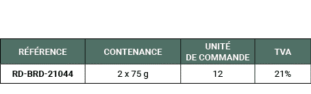 R F RENCE,CONTENANCE,UNIT DE COMMANDE,TVA,RD BRD 21044,2 x 75 g,12,21%