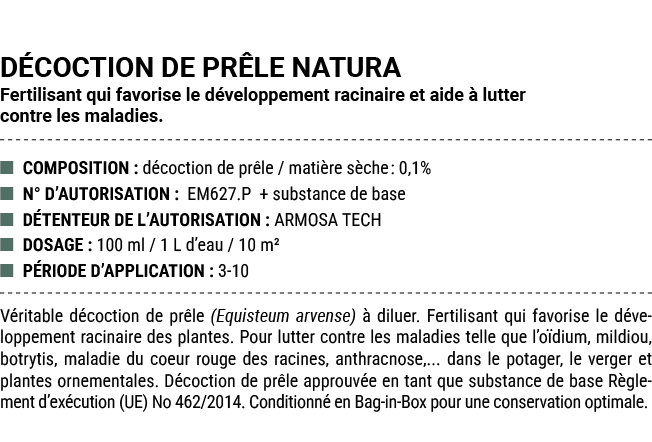 D COCTION DE PR LE NATURA Fertilisant qui favorise le d veloppement racinaire et aide  lutter contre les maladies. ■...