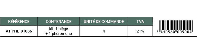 R F RENCE,CONTENANCE,UNIT DE COMMANDE,TVA,￼,AT PHE 01056,kit: 1 pi ge + 1 ph romone,4,21%