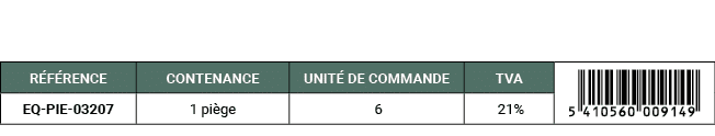 R F RENCE,CONTENANCE,UNIT DE COMMANDE,TVA,￼,EQ PIE 03207,1 pi ge, 6, 21%