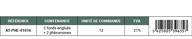 R F RENCE,CONTENANCE,UNIT DE COMMANDE,TVA,￼,AT PHE 01016,2 fonds englu s + 2 ph romones,12, 21%