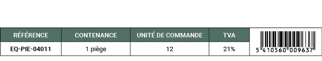 R F RENCE,CONTENANCE,UNIT DE COMMANDE,TVA,￼,EQ PIE 04011,1 pi ge,12,21%