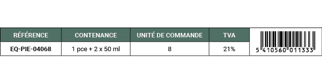 R F RENCE,CONTENANCE,UNIT DE COMMANDE,TVA,￼,EQ PIE 04068,1 pce + 2 x 50 ml,8,21%