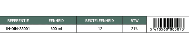 REFERENTIE,EENHEID,BESTELEENHEID,BTW,￼,IN OIN 23001,600 ml, 12,21% 