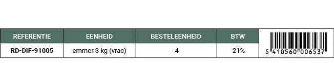 REFERENTIE,EENHEID,BESTELEENHEID,BTW,￼,RD DIF 91005,emmer 3 kg (vrac), 4, 21%