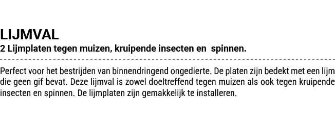 LIJMVAL 2 Lijmplaten tegen muizen, kruipende insecten en spinnen. Perfect voor het bestrijden van binnendringend onge...