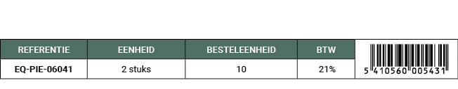 REFERENTIE,EENHEID,BESTELEENHEID,BTW,￼,EQ PIE 06041,2 stuks,10, 21%
