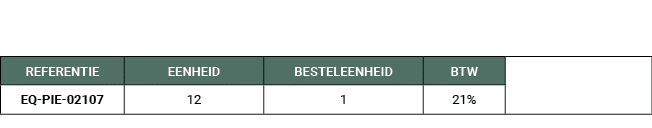 REFERENTIE,EENHEID,BESTELEENHEID,BTW,,EQ PIE 02107,12,1,21%