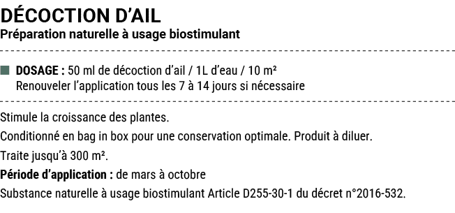 D COCTION D’AIL Pr paration naturelle  usage biostimulant ■ DOSAGE : 50 ml de d coction d’ail / 1L d’eau / 10 m² Ren...
