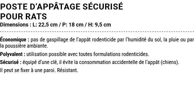 POSTE D’APP TAGE S CURIS POUR RATS Dimensions : L: 22,5 cm / P: 18 cm / H: 9,5 cm  conomique : pas de gaspillage de ...