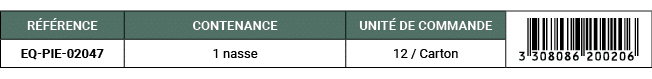 R F RENCE,CONTENANCE,UNIT DE COMMANDE,￼,EQ PIE 02047,1 nasse,12 / Carton