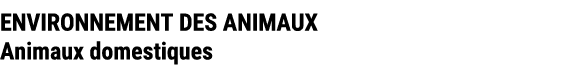 ENVIRONNEMENT DES ANIMAUX Animaux domestiques