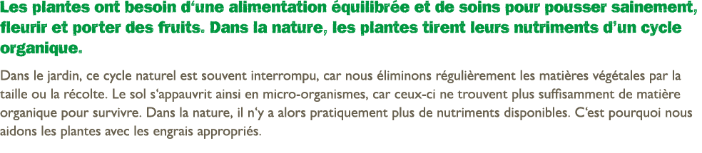 Les plantes ont besoin d‘une alimentation quilibr e et de soins pour pousser sainement, fleurir et porter des fruits...
