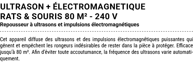 ULTRASON + LECTROMAGNETIQUE RATS & SOURIS 80 M² 240 V Repousseur   ultrasons et impulsions  lectromagn tiques Cet ap...