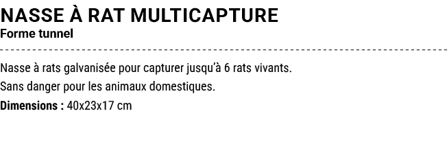 NASSE  RAT MULTICAPTURE Forme tunnel Nasse   rats galvanis e pour capturer jusqu’  6 rats vivants. Sans danger pour ...