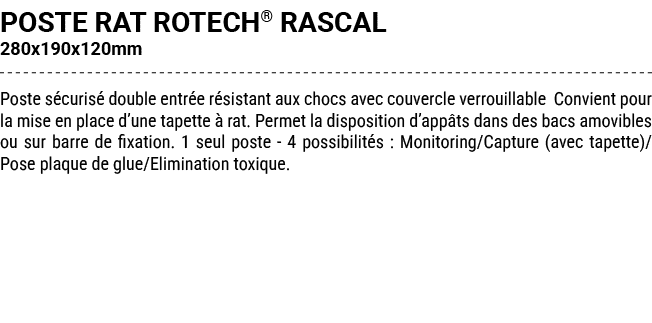 POSTE RAT ROTECH® RASCAL 280x190x120mm Poste s curis double entr e r sistant aux chocs avec couvercle verrouillable ...