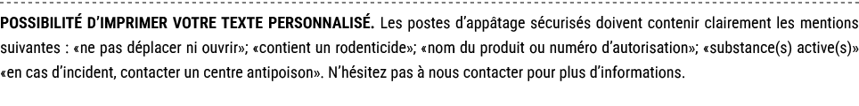 POSSIBILIT D’IMPRIMER VOTRE TEXTE PERSONNALIS . Les postes d’app tage s curis s doivent contenir clairement les ment...