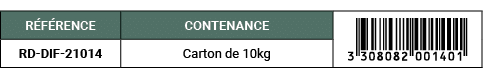 R F RENCE,CONTENANCE,￼,RD DIF 21014,Carton de 10kg