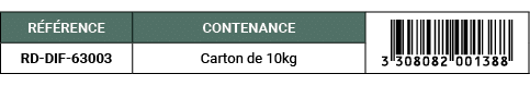 R F RENCE,CONTENANCE,￼,RD DIF 63003,Carton de 10kg